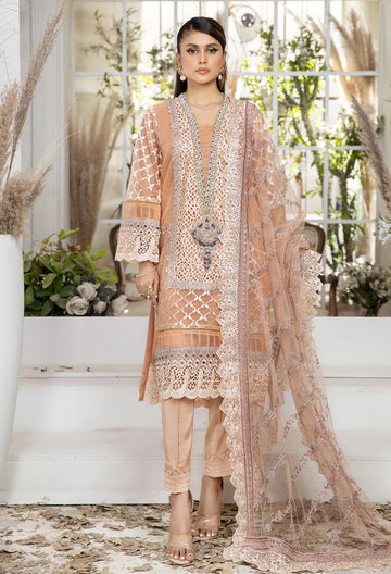 Adan Libas Pinkish Tan Embroidered Oranza Pret 2022 Online Shopping